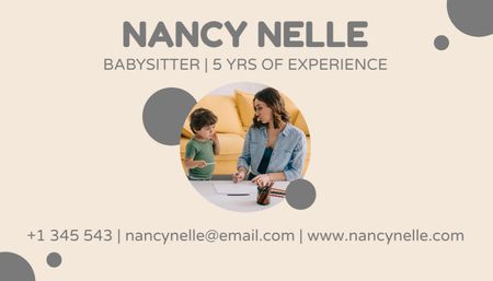 Experienced Babysitting Service Offer Business Card US Design Template