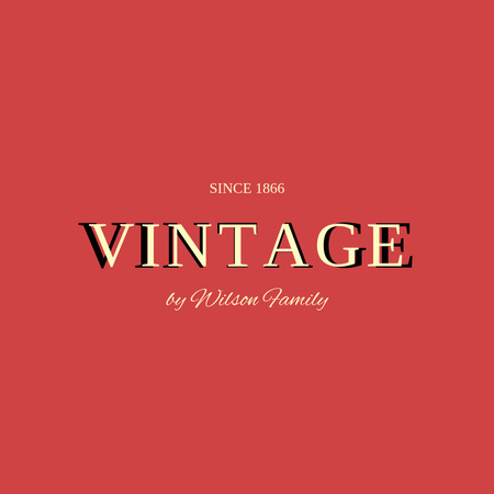 Old Style Logo Design for Vintage Products Logo 1080x1080pxデザインテンプレート