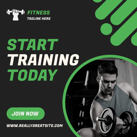 Start Training Today in Gym Instagramデザインテンプレート
