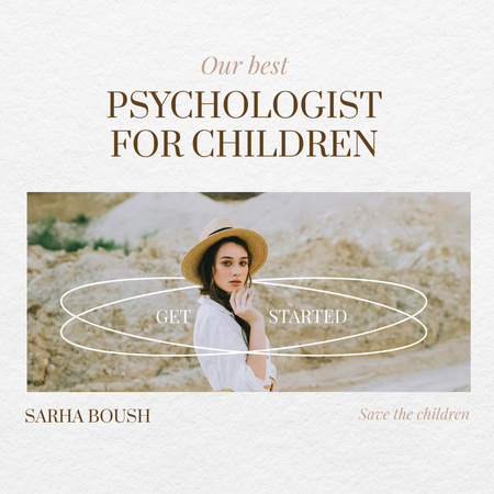 çocuklar için psikolojik yardım programı Instagram Tasarım Şablonu