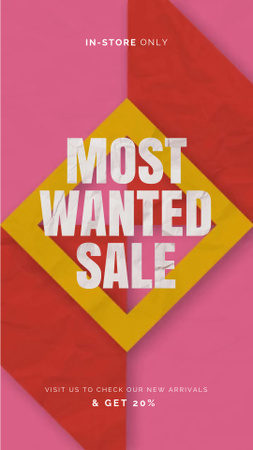 Sale Offer Square Frame in Red and Pink Instagram Video Story tervezősablon