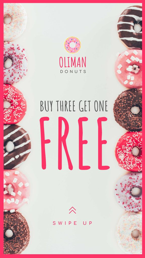 Bakery Offer Delicious Glazed Donuts Instagram Story – шаблон для дизайну