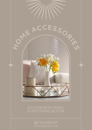 Home Accessories for Decoration Beige Posterデザインテンプレート