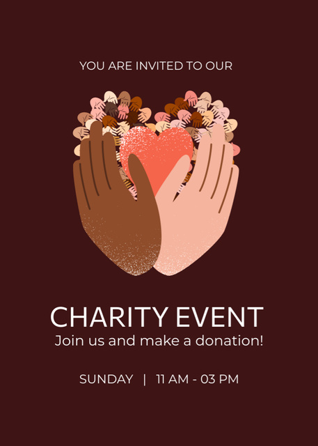 Charity Event Announcement Invitation Tasarım Şablonu
