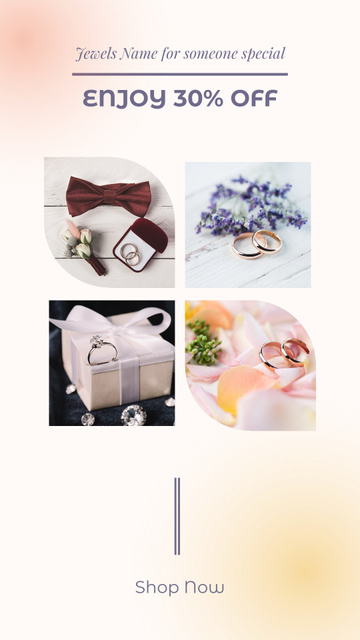 Plantilla de diseño de Jewelry Collection Sale with Engagement Rings Instagram Story 