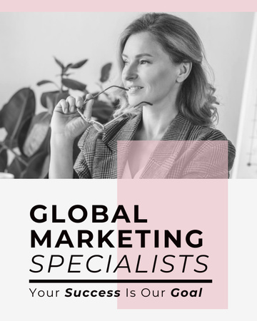 Plantilla de diseño de Oferta de servicios de especialistas en marketing global Instagram Post Vertical 