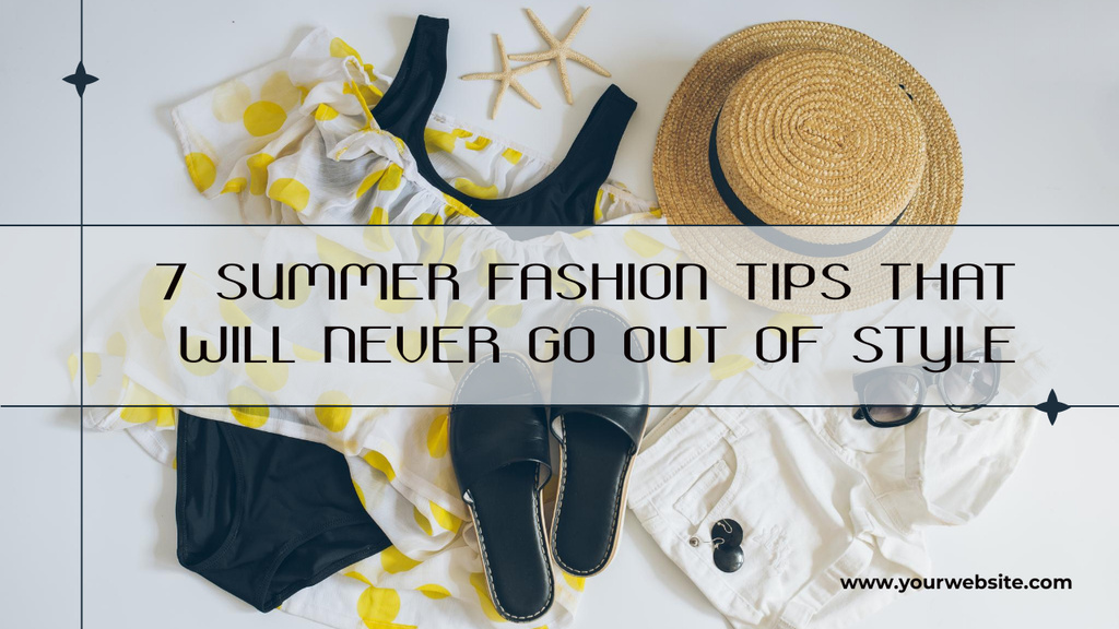Summer Fashion Tips with Summer Clothes Youtube Thumbnail Design Template