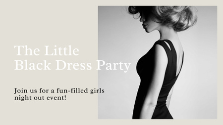 Little Black Dress Party Announcement FB event cover Design Template