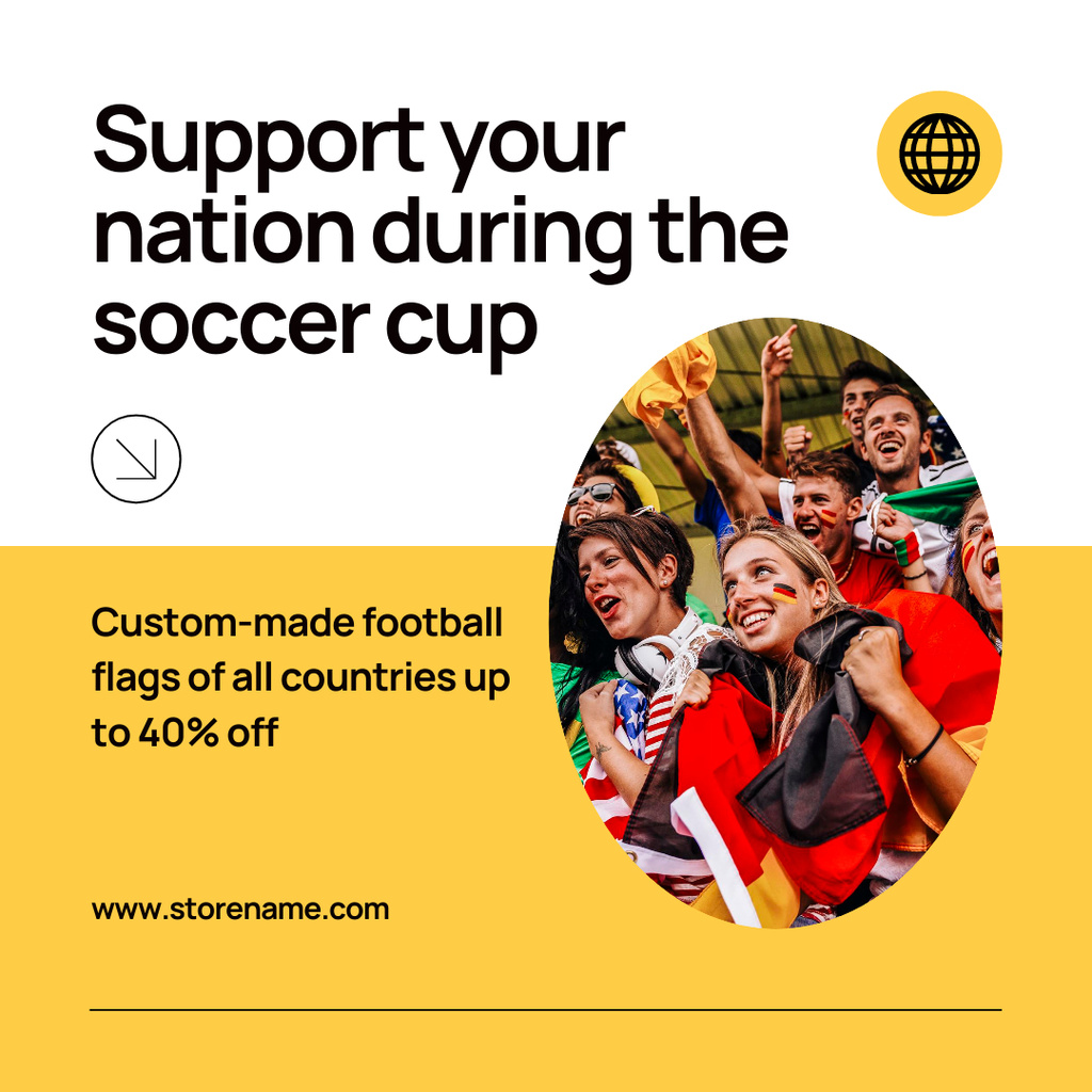 Ontwerpsjabloon van Instagram van Fans on Soccer Match