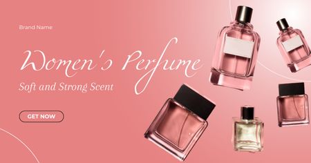 Perfume Sale Announcement on pink Facebook AD Design Template