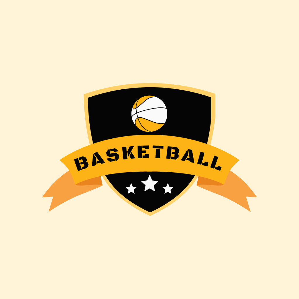 Plantilla de diseño de Sport Club Ad with Basketball Ball Logo 1080x1080px 