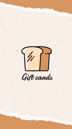 Designvorlage Fast-Casual-Restaurantanzeige mit Illustration von Brot für Instagram Highlight Cover