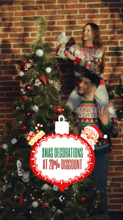 Anúncio de decorações de Natal com grande desconto TikTok Video Modelo de Design
