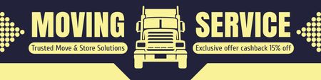 Ontwerpsjabloon van Twitter van Verhuisdiensten met illustratie van grote vrachtwagen