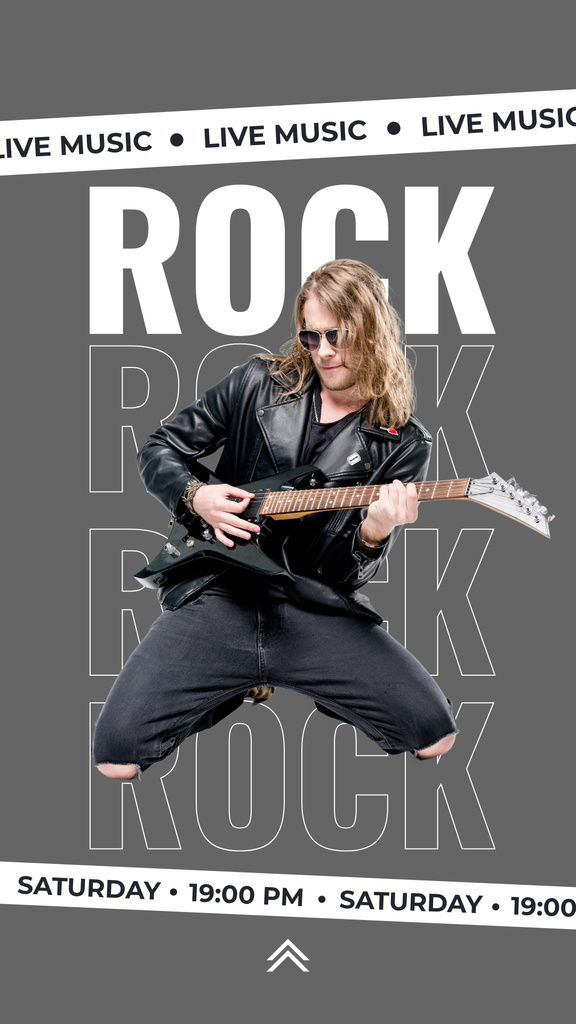 Rock Music Live Event Promotion WIth Guitar Instagram Story Šablona návrhu