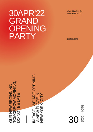 Grand Opening Party Announcement Poster 28x40in Design Template