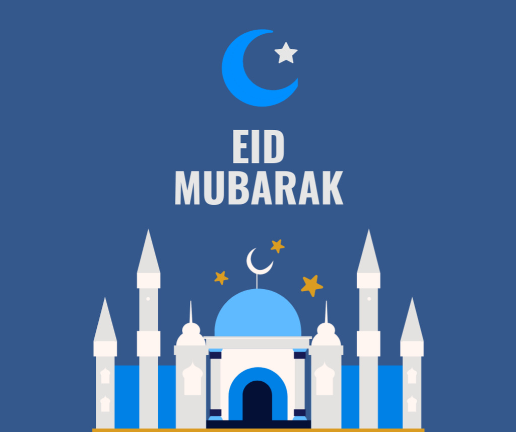 Eid Mubarak Holiday Celebration Facebook Šablona návrhu