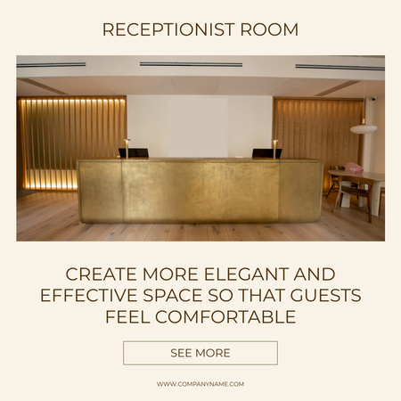 Elegáns kialakítás a recepciós szobához Instagram AD tervezősablon