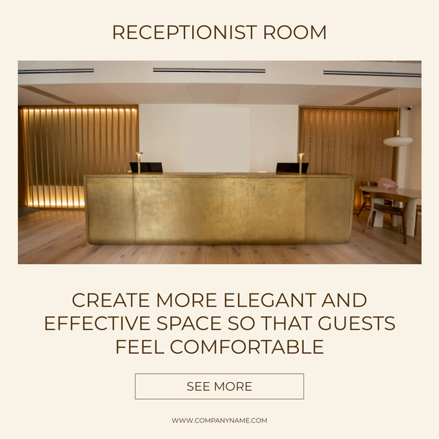 Elegant Design for Receptionist Room Instagram AD Modelo de Design
