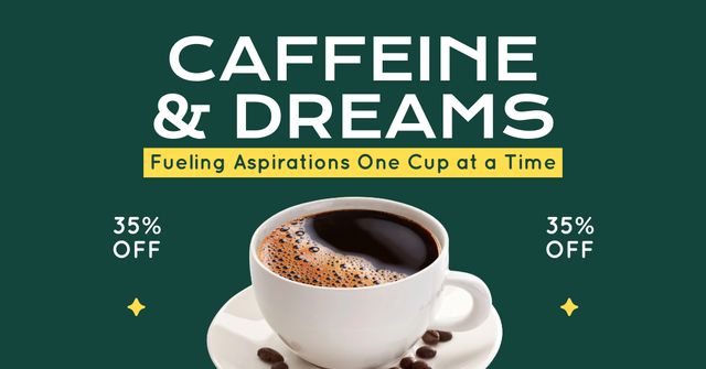 Rich Coffee With Foam At Reduced Price Offer Facebook AD Šablona návrhu