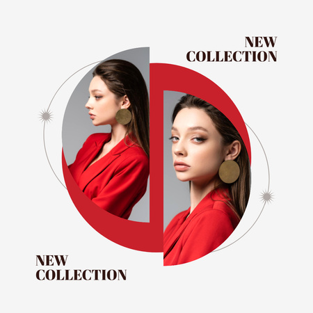 Designvorlage New Fashion Collection of Accessories Red and White für Instagram