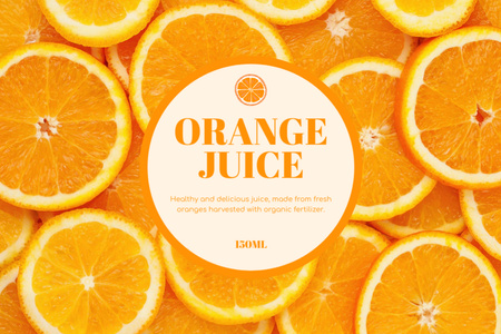 Orange Juice from Fresh Citruses Label tervezősablon