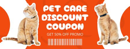 Pet Care Goods Sale Ad with Cat Coupon Design Template