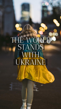 Designvorlage die welt steht zur ukraine für Instagram Story