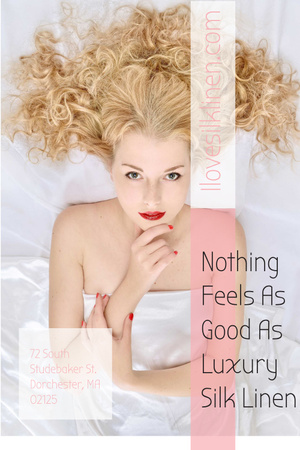 Luxury silk linen with Young Woman Pinterest Πρότυπο σχεδίασης