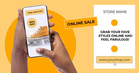 Fall Trainers Sale Announcement In Mobile App Facebook AD Design Template