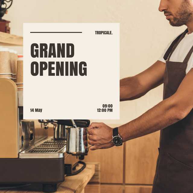 Coffee House Opening Annoncement  Instagram tervezősablon
