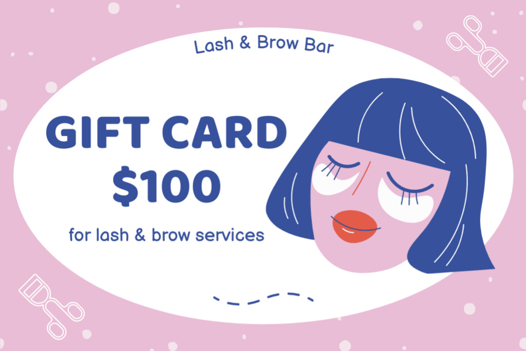 Woman on Lashes Procedure in Beauty Salon Gift Certificateデザインテンプレート