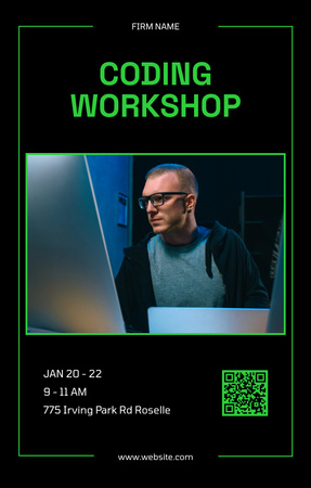 Coding Workshop Announcement with Programmer Invitation 4.6x7.2in Design Template