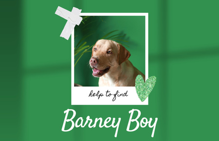 Çerçevedeki Sevimli Labrador ile Kayıp Köpek Bilgileri Flyer 5.5x8.5in Horizontal Tasarım Şablonu