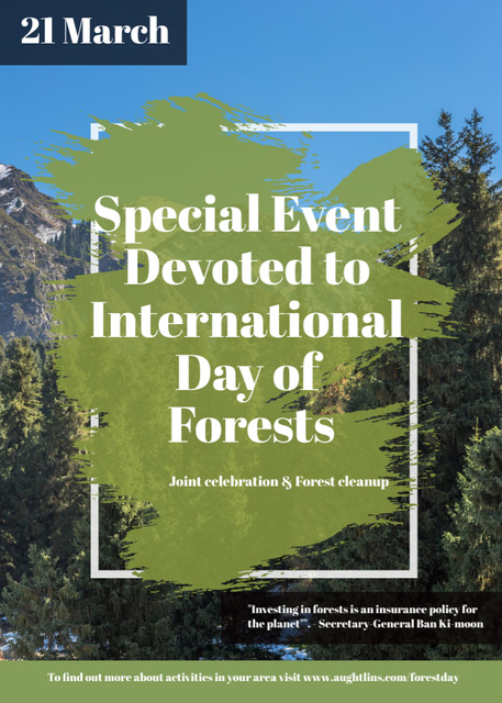Ontwerpsjabloon van Invitation van International Day of Forests Event Tall Trees