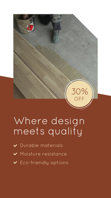 Designvorlage Catchy Slogan And Discount For Flooring Service für Instagram Video Story