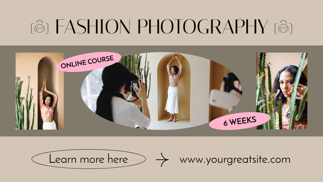 Plantilla de diseño de Intensive Fashion Photography Course Online Offer Full HD video 