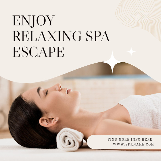 Awesome Spa Procedures Offer In Beige Instagram Design Template