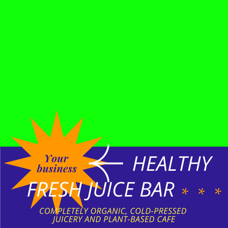Healthy Fresh Juice Bar Ad Animated Post Tasarım Şablonu
