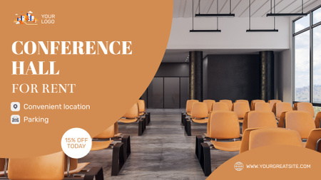 Comfortable Conference Hall For Rent With Discount Offer Full HD video Design Template