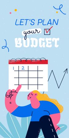 Girl planning Financial Budget Graphic Modelo de Design