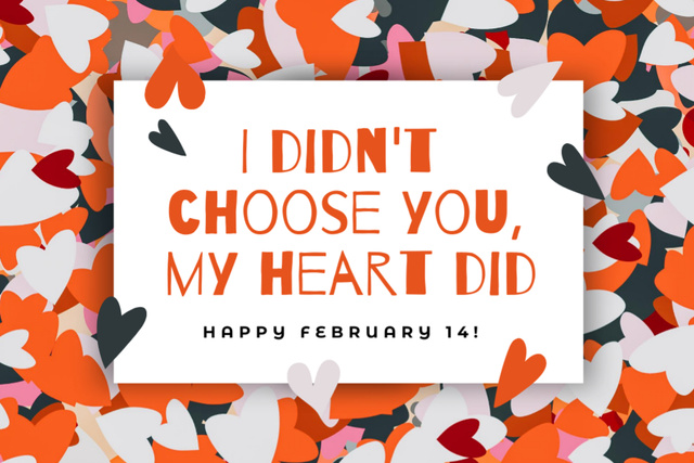 Plantilla de diseño de Valentine's Day Greeting with Colorful Little Hearts Postcard 4x6in 