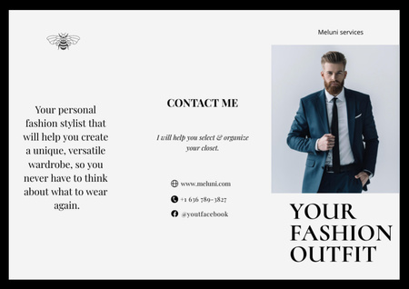 Plantilla de diseño de hombre de negocios guapo en traje Brochure 