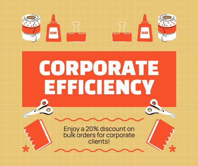 Stationery Shops Discount For Corporate Clients Facebookデザインテンプレート