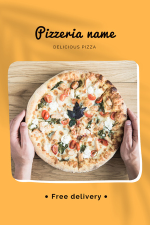 Delicious Pizza Offer Pinterest Design Template