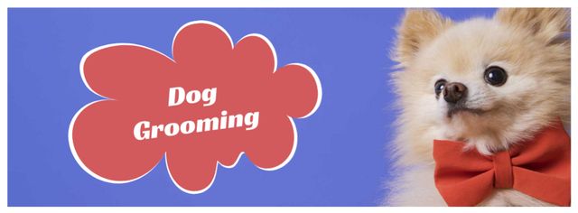 Ontwerpsjabloon van Facebook cover van Dog Grooming services ad