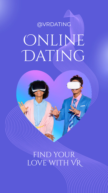 Virtual Dating Announcement with African Americans Couple Instagram Storyデザインテンプレート