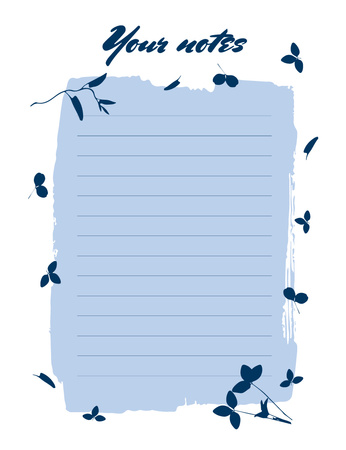 Daily schedule with blue leaves Notepad 107x139mm Design Template