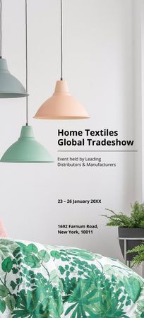 Home Textiles event announcement White Silk Flyer 3.75x8.25in Design Template