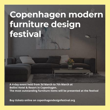Plantilla de diseño de Festival de Diseño de Mobiliario Moderno Instagram 
